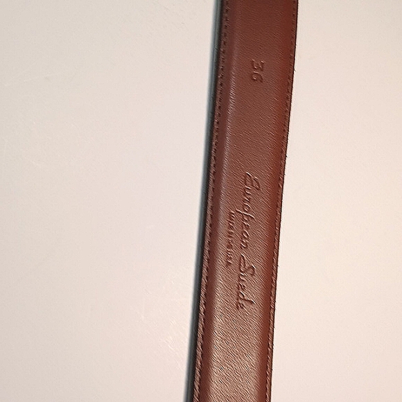 Color: Navy, European Suede Leather Belt, Men’s 36, Made in USA - Picture 5 of 6